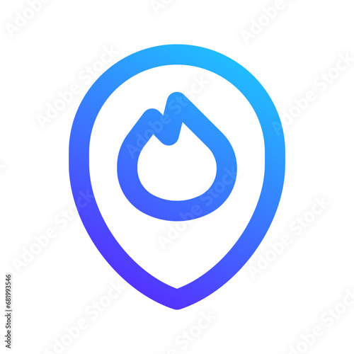 fire station gradient line icon