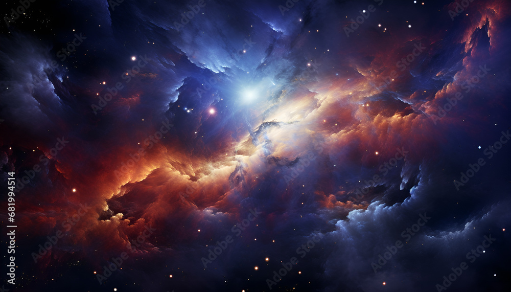 concept of nebula with galaxies in deep space cosmos discovery outer space and stars space sky with stars and nebula Background Stunning Distant Galaxy Background  AI Generative 