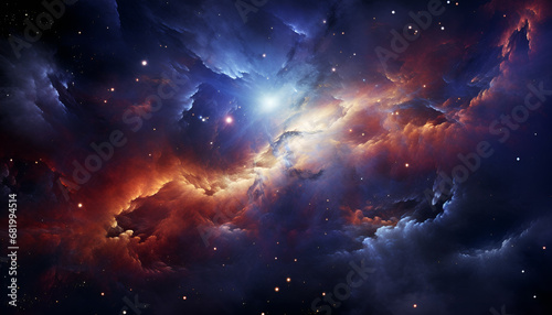 concept of nebula with galaxies in deep space cosmos discovery outer space and stars space sky with stars and nebula Background Stunning Distant Galaxy Background AI Generative 