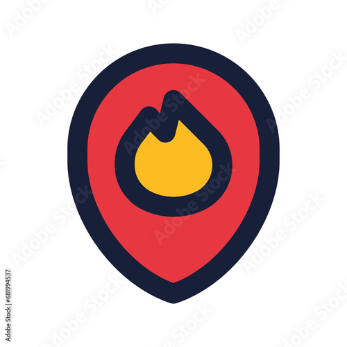 fire station flat line icon