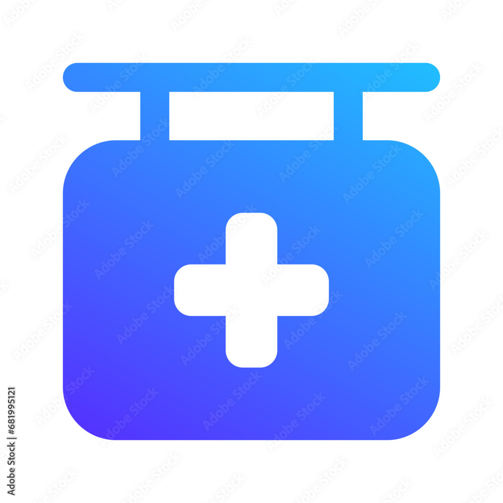 Fototapeta premium hospital sign gradient fill icon