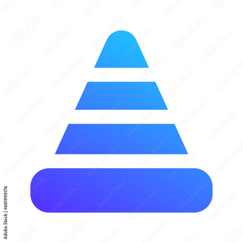 traffic cone gradient fill icon traffic cone gradient fill icon