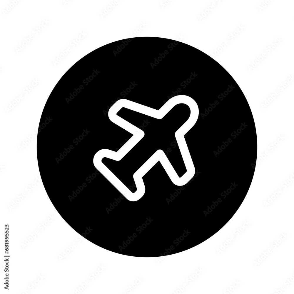 plane line circular icon plane line circular icon