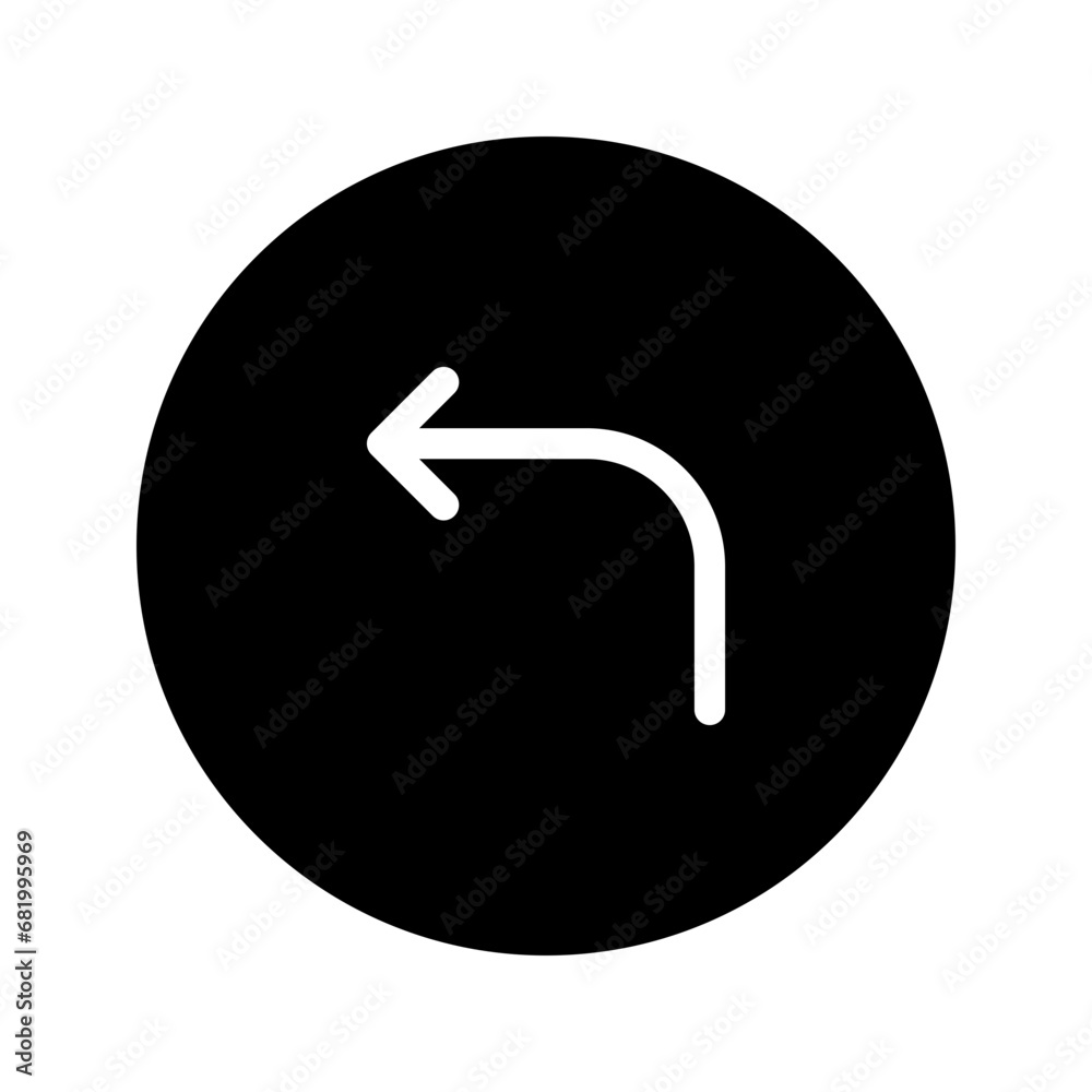 turn left glyph circular icon turn left glyph circular icon