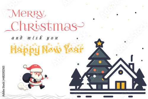 Merry Christmas and Happy New Year Vector Design © Imran