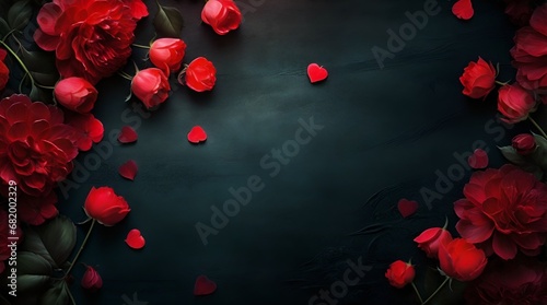 red roses art dark background