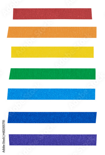 Colorful paper tape material on white background