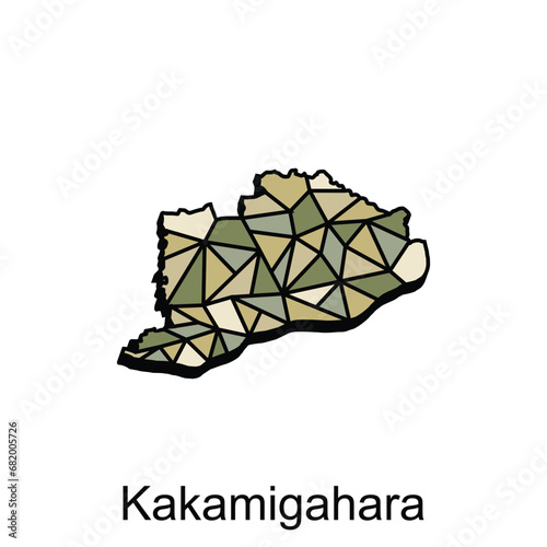 Map City of Kakamigahara design, High detailed vector map - Japan Vector Design Template, suitable for your company photo