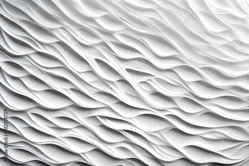 continuous texture in white. Unsteady background. decoration for interior walls. pattern for a 3D interior wall panel. abstraction of waves on a white background