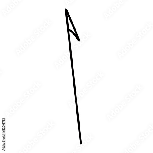 golf flag Hand drawn organic line doodle