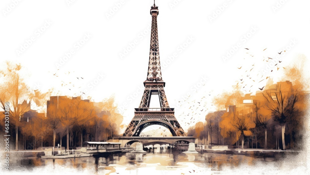 Obraz premium Autumnal Hues at the Eiffel Tower 