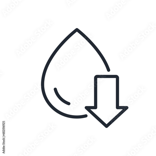 Low fat or cholesterol editable stroke outline icon isolated on white background flat vector illustration. Pixel perfect. 64 x 64.