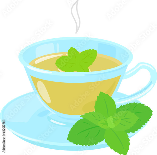 ティーカップに入ったミントティー