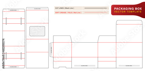 vector illustration Product box packaging die cut template designs bundles for package watch, packaging brand, product compartment unique design, minimalist conceptual holder, parcel stationery packs photo