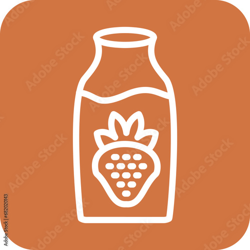 Vector Design Strawberry Milk Icon Style