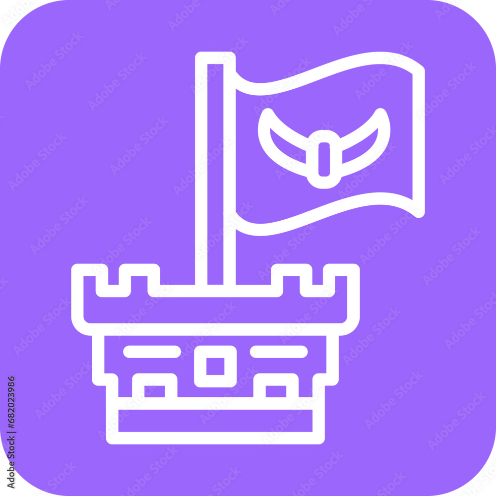 Vector Design Castle Flag Icon Style Vector Design Castle Flag Icon Style