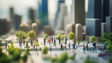 eco sustainable corporate miniature macro photography tilt shift office green lens clean energy earth world future environment business emissions safety CSR responsibility friendly carbon neutral