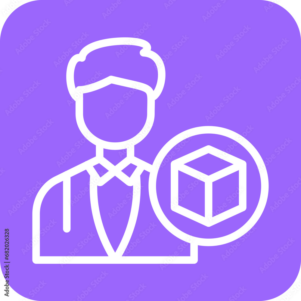 Vector Design 3D Artist Male Icon Style Vector Design 3D Artist Male Icon Style