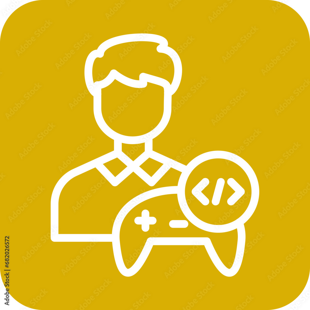 Vector Design Game Developer Male Icon Style Vector Design Game Developer Male Icon Style