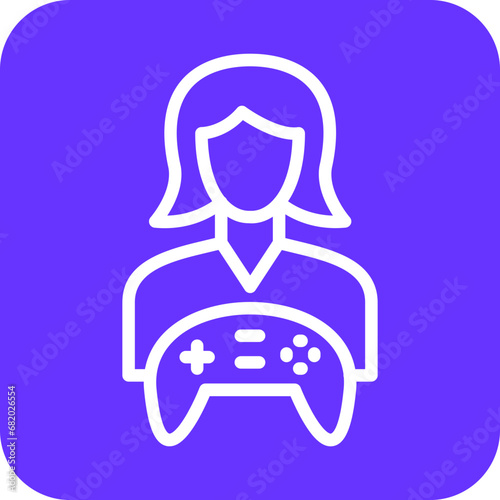 Vector Design Game Designer Female Icon Style