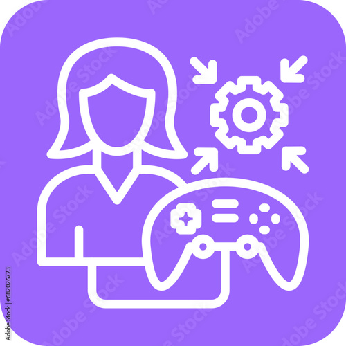 Vector Design Game Modder Female Icon Style