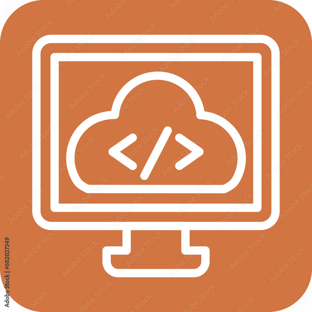 Vector Design Cloud Coding Icon Style Vector Design Cloud Coding Icon Style