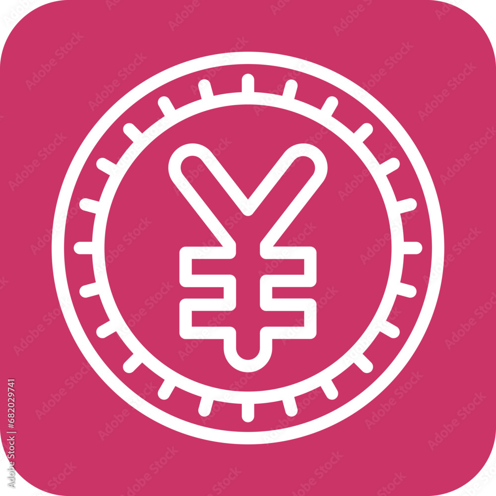 Obraz premium Vector Design Chinese Yuan Icon Style
