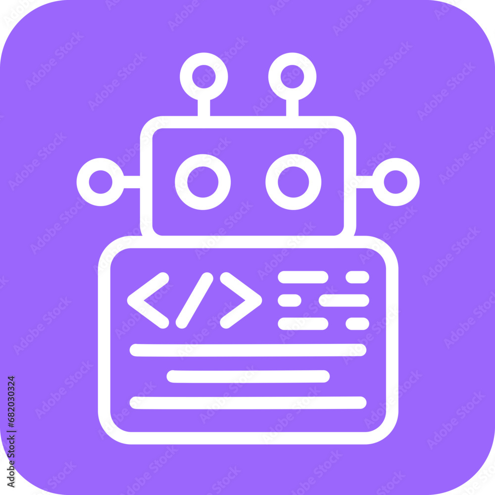 Vector Design Programmed Robot Icon Style Vector Design Programmed Robot Icon Style