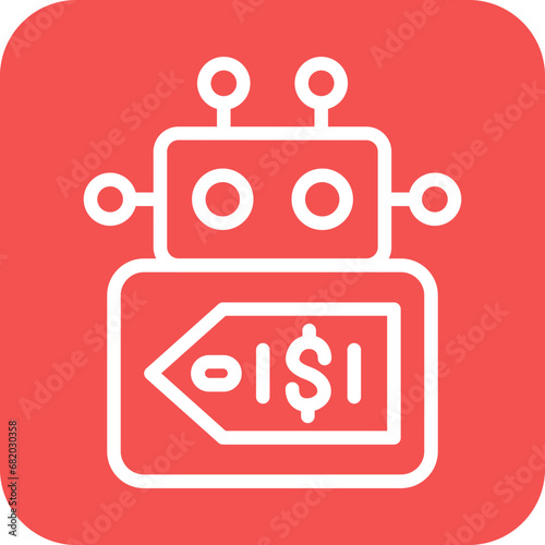 Vector Design Robot Cost Icon Style