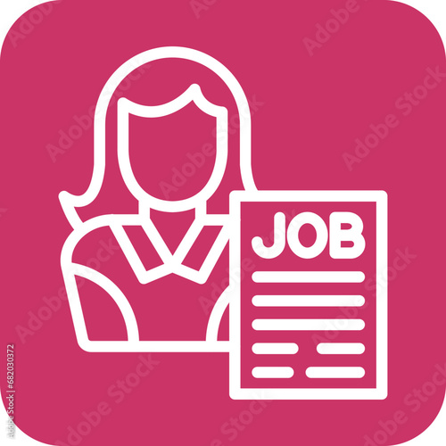 Vector Design Applicant Female Icon Style