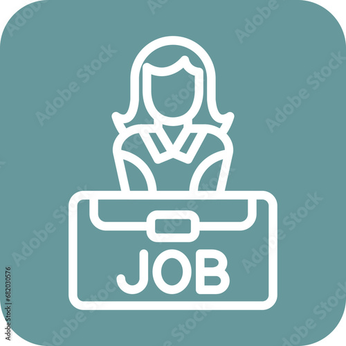 Vector Design Job Candidate Female Icon Style