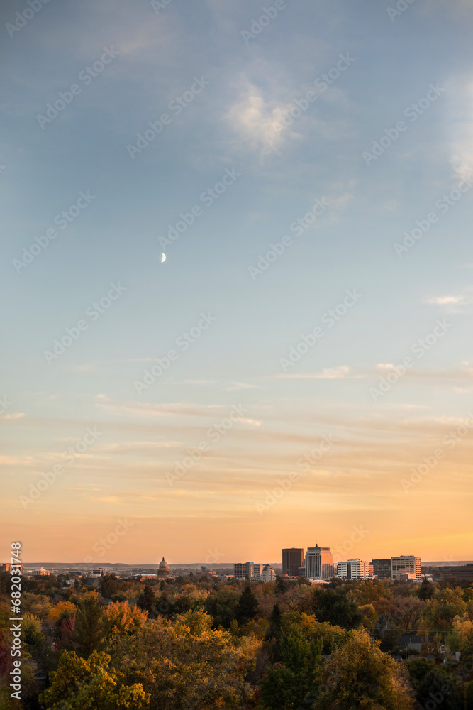 Sunset Over Boise, Idaho in Fall Sunset Over Boise, Idaho in Fall