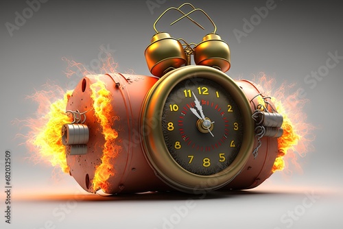3d Dynamit detonator clock alarm bomb Time photo