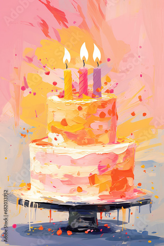 birthday cake with candles