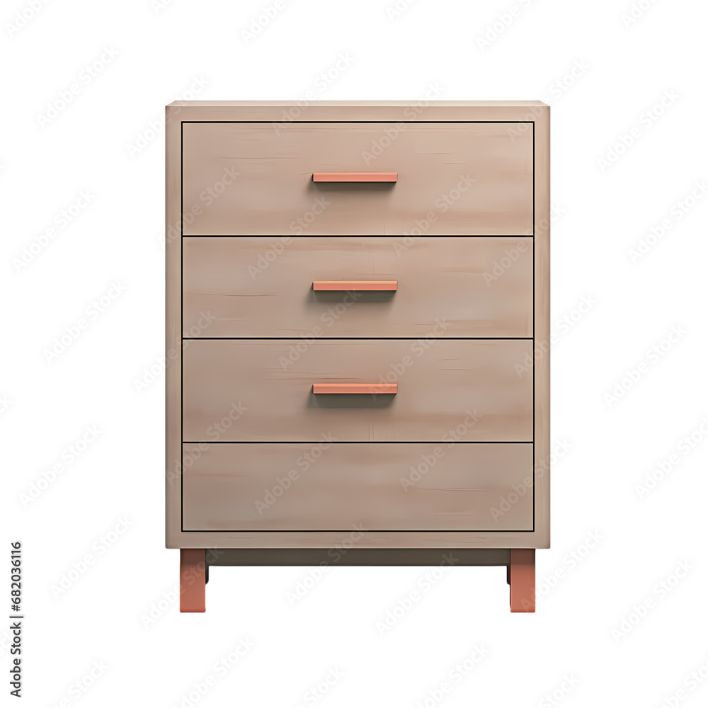 Drawer bedside table on transparent background, white background, isolated, cabinet illustration Drawer bedside table on transparent background, white background, isolated, cabinet illustration
