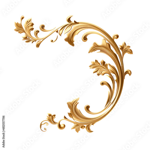 Sparking frame Gold Decorate Gold vintage baroque corner ornament retro pattern antique style acanthus. Decorative design element filigree calligraphy vector. You can use for wedding decoration of gre
