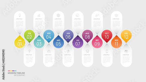 Business step jigsaw timeline infographic template. Modern milestone element timeline diagram calendar, vector infographics.