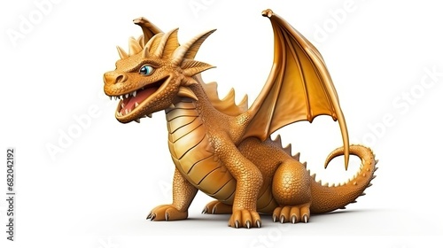 dragon isolated on white 3d illustration