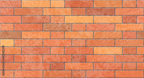 Brick wall with scuffing. Vector illustration for textiles, textures and simple backgrounds