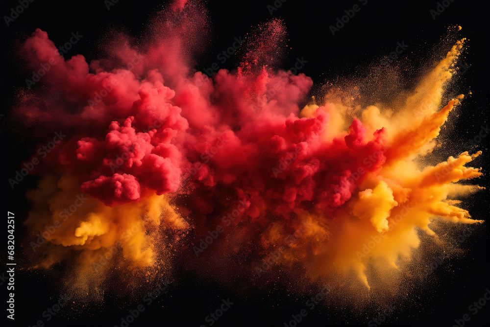 Red and yellow smoke explosion background wallpaper
