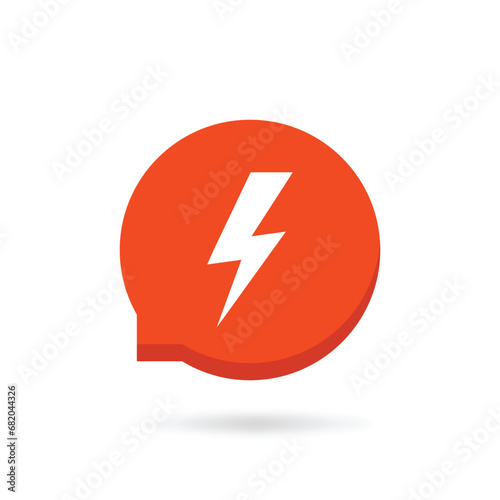 dispute like flash in speech bubble. concept of web insult and offensive or impatient word. flat simple style trend modern aha moment logotype graphic design element isolated on white background