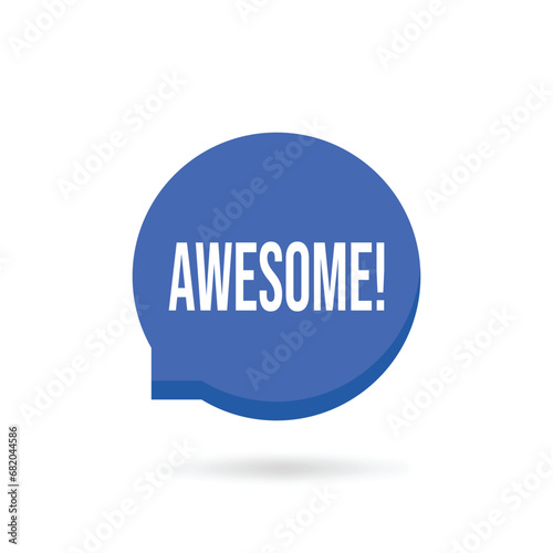 awesome popup blue bubble like excellent or surprise. simple flat style trend modern minimal logotype graphic design web element isolated on white background