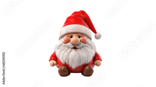 Santa Claus gnome  isolated on background, png, generative AI