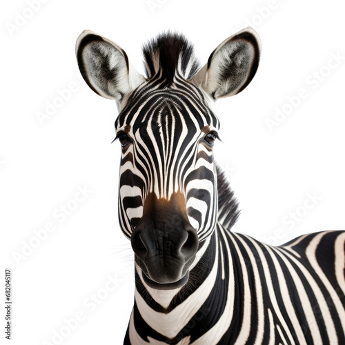 A Zebra on white background