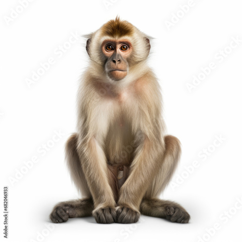 A Monkey  on white background