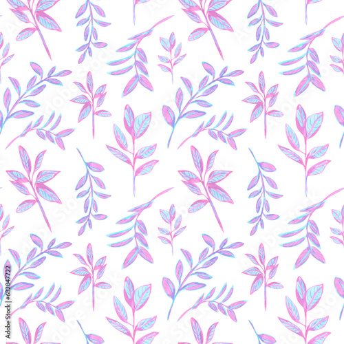 Watercolor pastel seamless floral pattern 