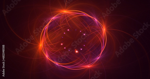 3D manual rendering abstract round hole light background