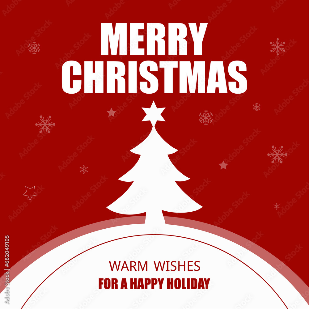 Christmas greeting card with tree star and flake. Christmas greeting card with tree star and flake.