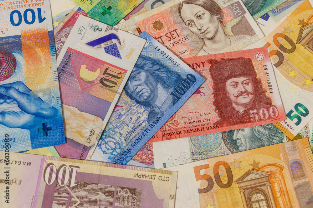Background of currencies from different european countries Background of currencies from different european countries