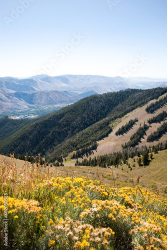 фотографія View of Ketchum Idaho and Sun Valley Idaho from Baldy Mountain in Summer